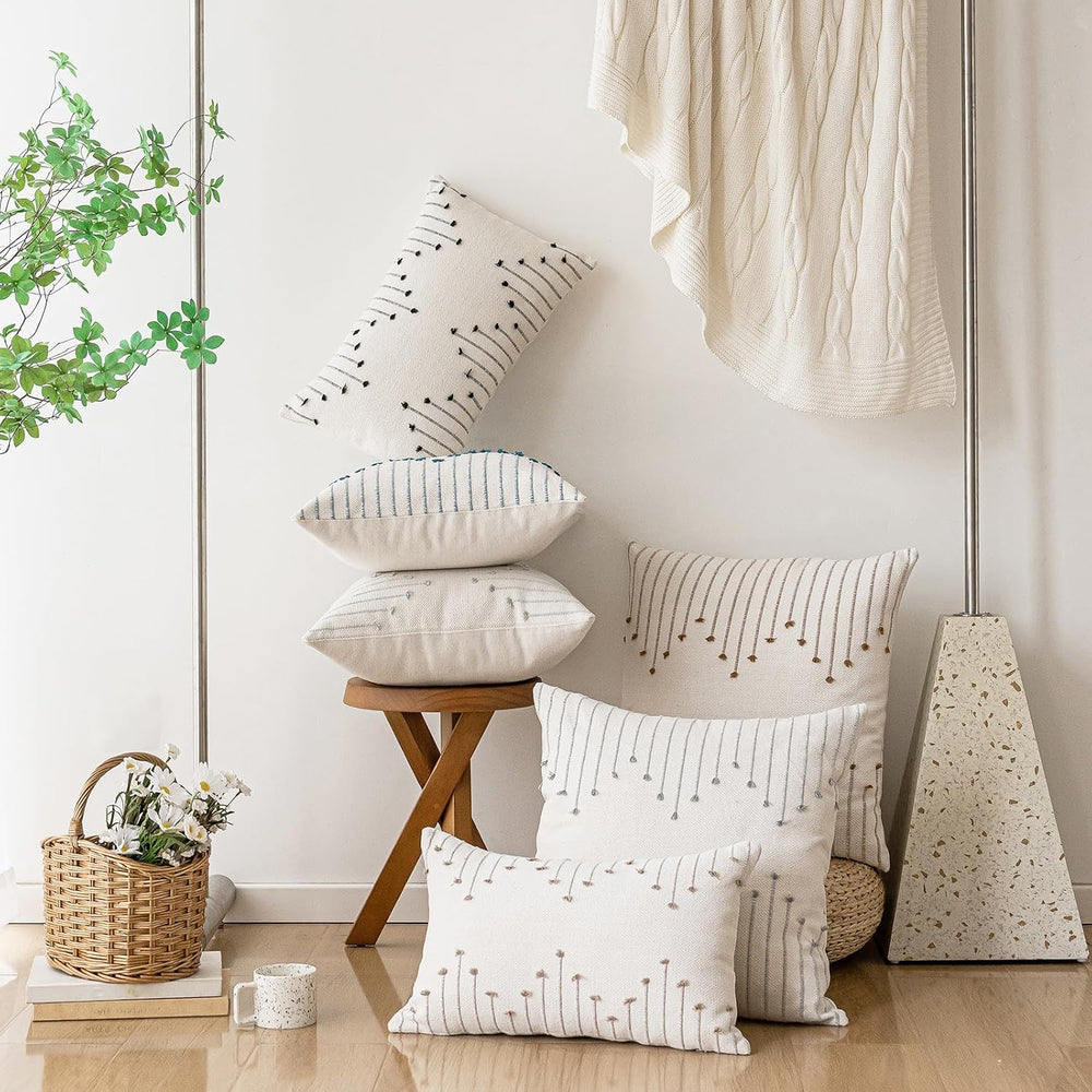 LILEPOY Boho Throw Pillow Covers 20x20 Farmhouse Decorative Pillow case