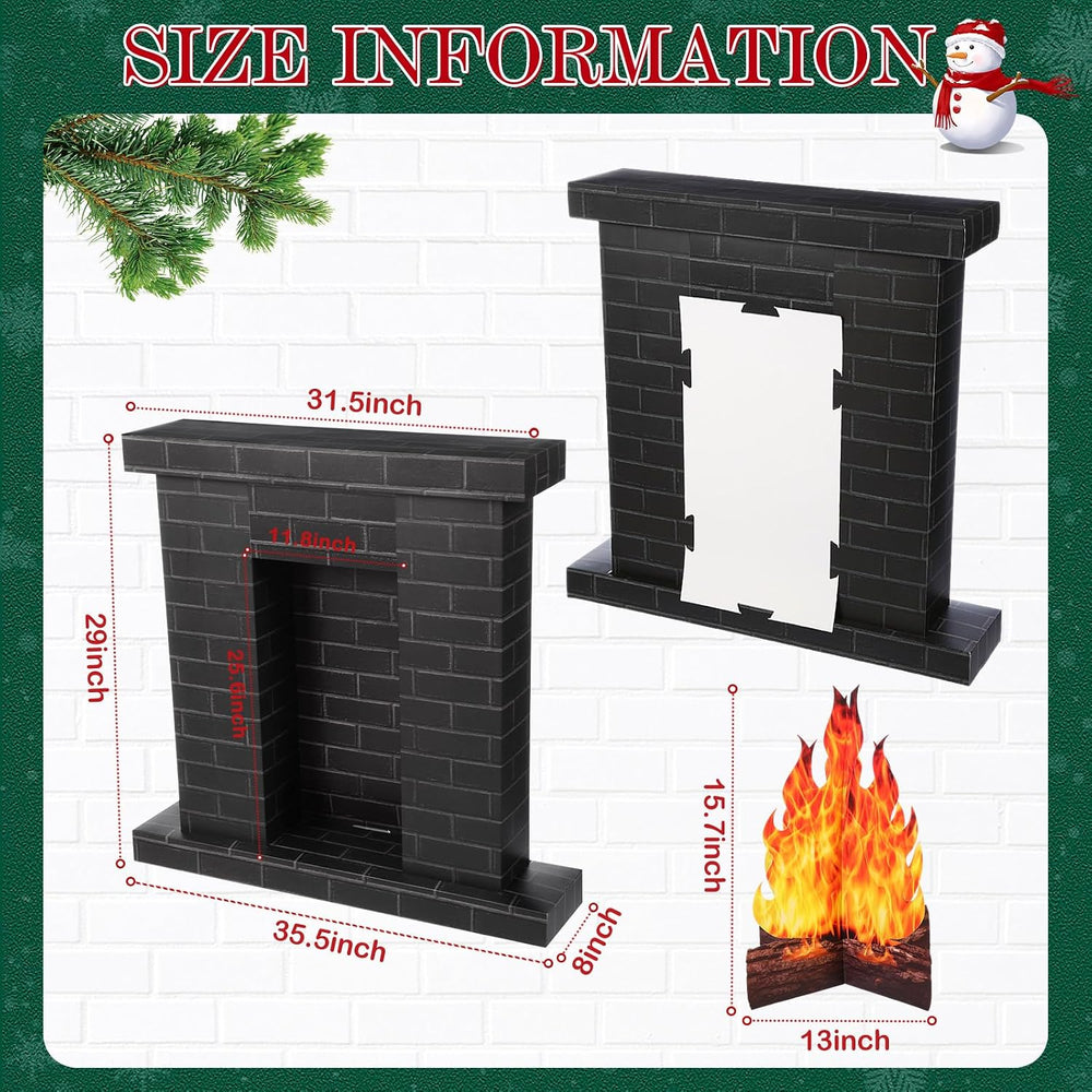 AmazingSpark 1 Set Christmas Corrugated Fireplace 35.5 x 29 x 8 Inch Cardboar...