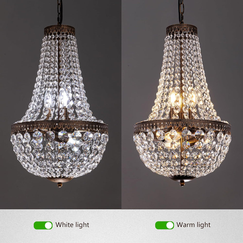 Wellmet 6 Lights French Empire Crystal Chandelier 13 Inch Farmhouse Chandelie...