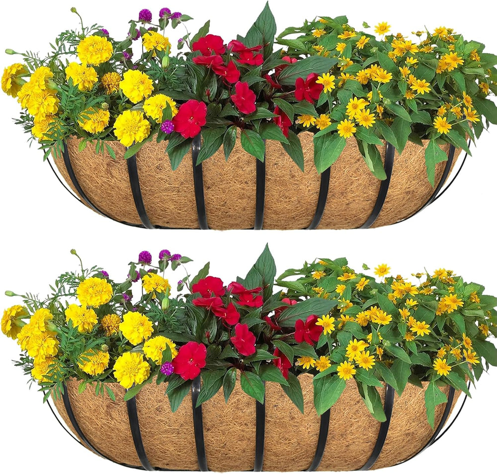 2pack 24-inch Window Sill Window Railing Planters with Cocoa Liner for Outdoo...