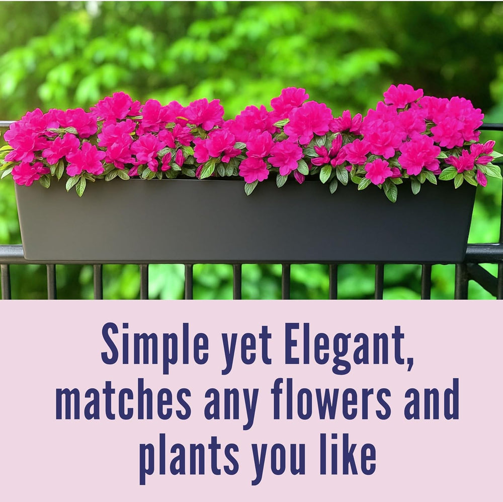 LaLaGreen Rail Planter for Balcony Outdoor (1 Pack, 40 Inch) Large Black Self...