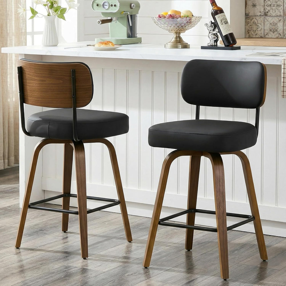 Swivel Bar Stools Set of 3, 30" Bar Height, Black