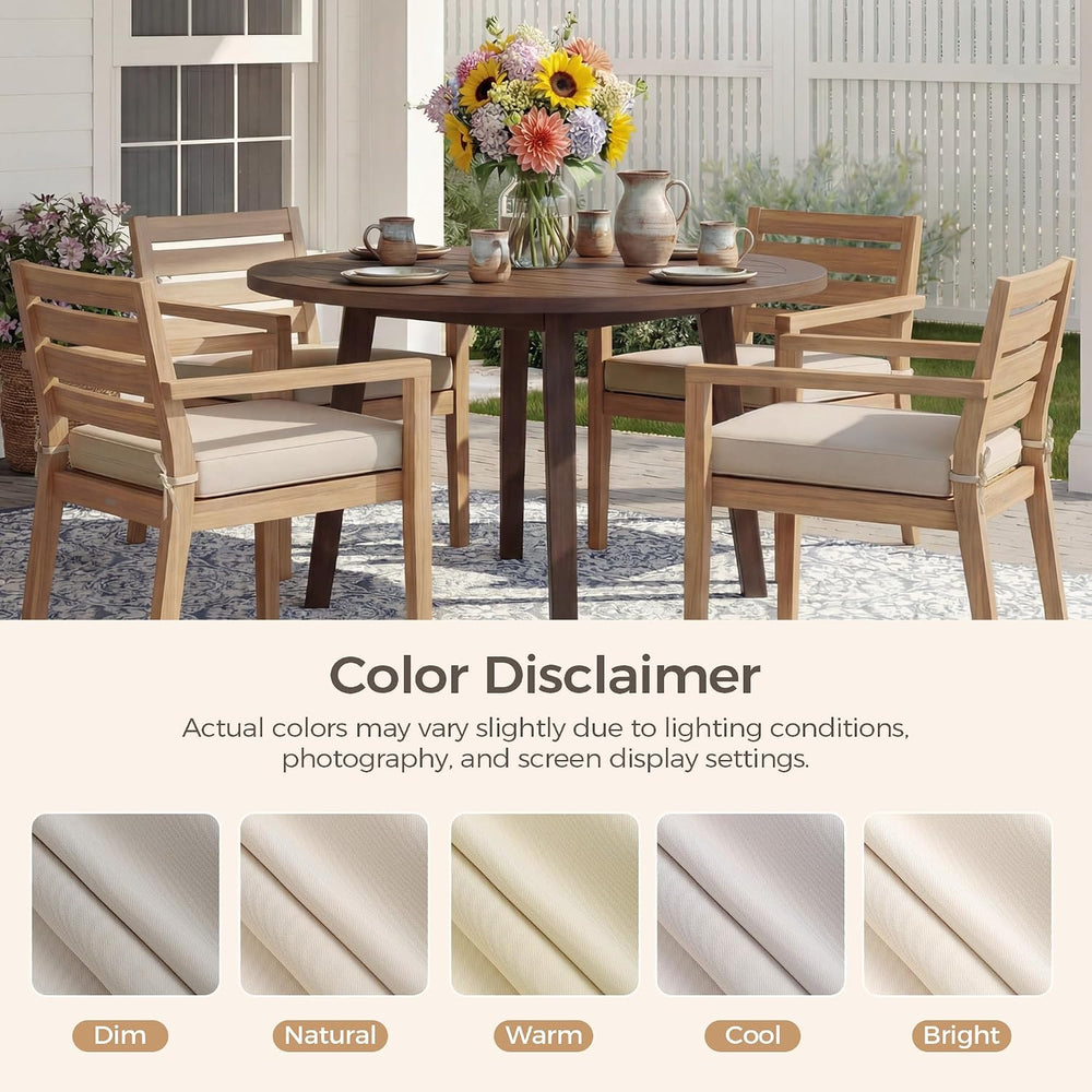 UNIKOME Outdoor Chair Cushions Set of 4, Water Resistant Patio Seat Cushions ...