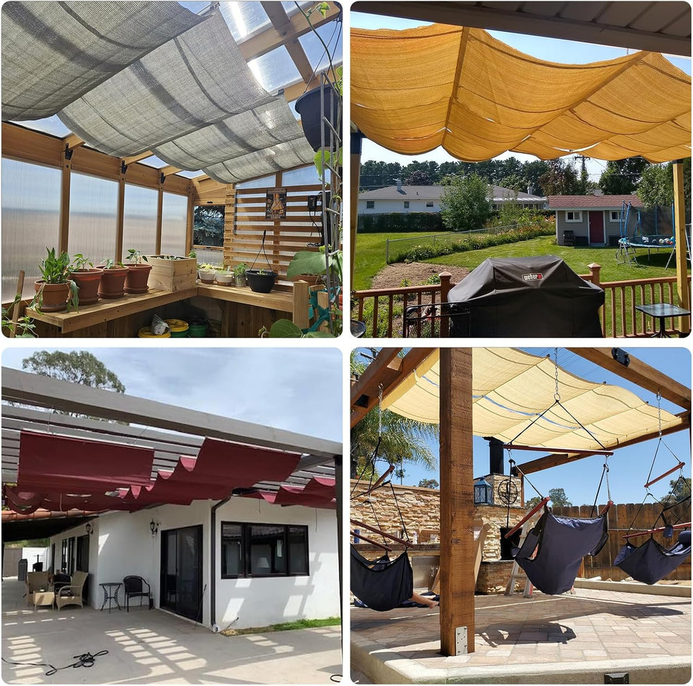Patio 3'W x 12'L Waterproof Pergola Shade Cover Retractable Canopy Re...