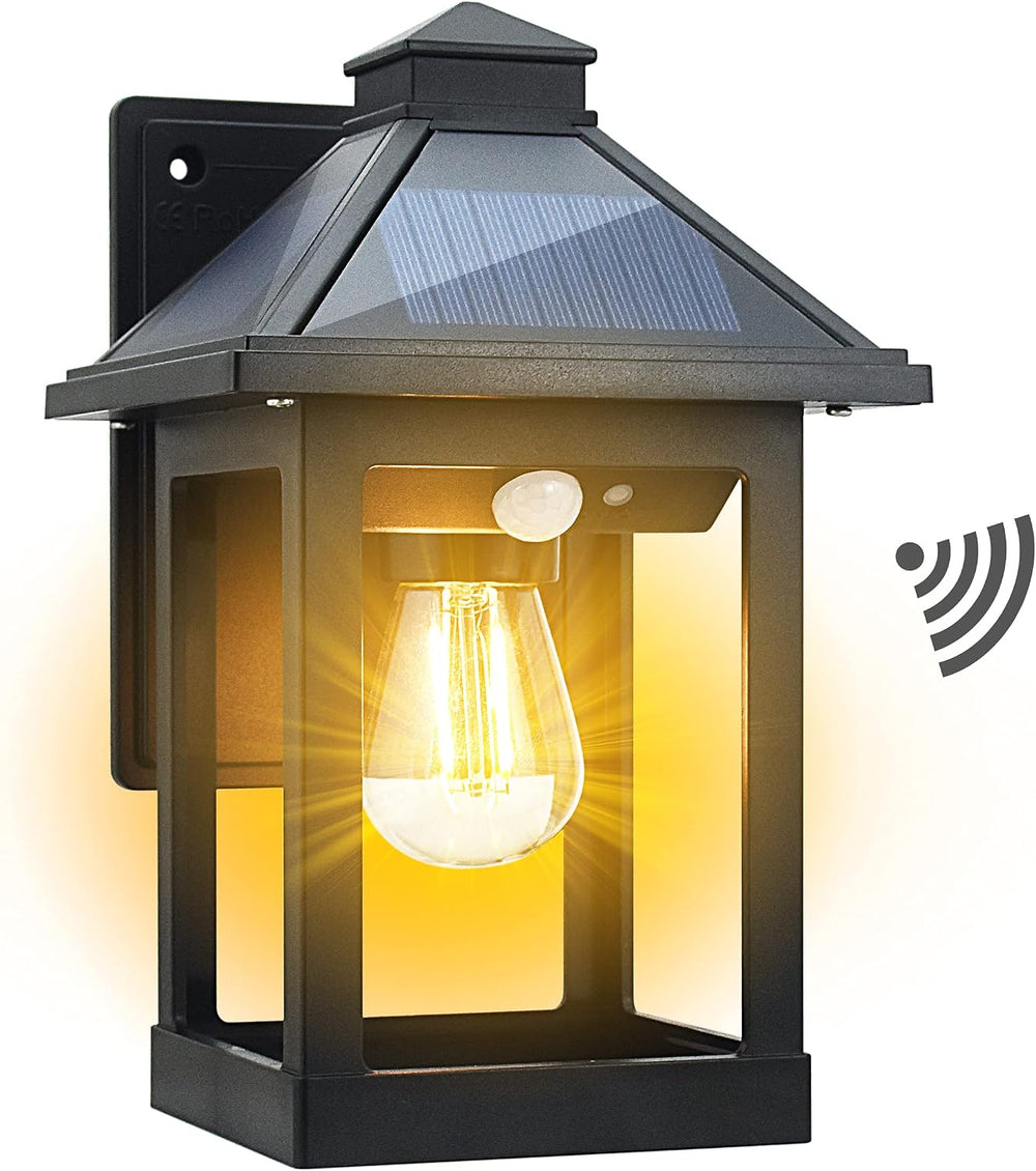 CYHKEE Solar Wall Lanterns Outdoor with 3 Modes, Dusk to Dawn Motion Sensor