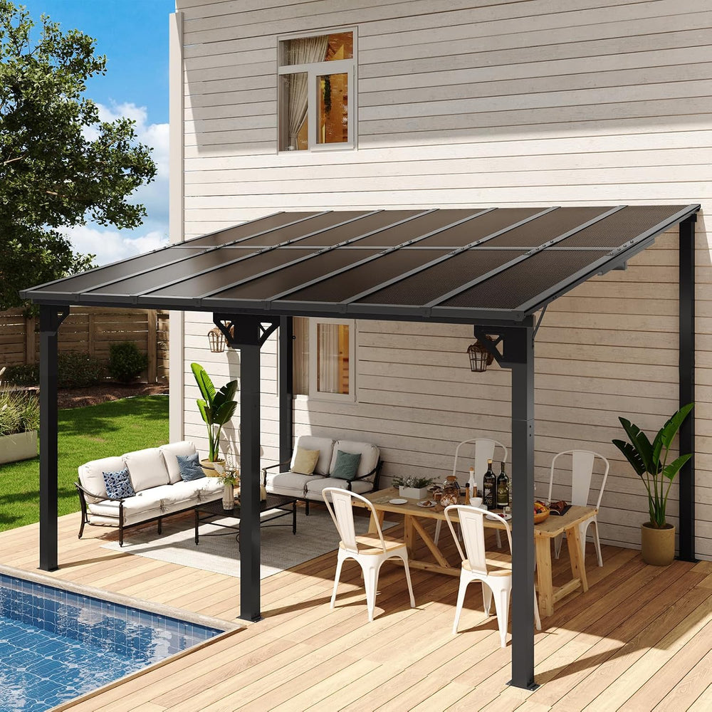 Aoxun 14’x10’ Gazebo for Patio, Gazebo Pergola with Sloped Roof, Black