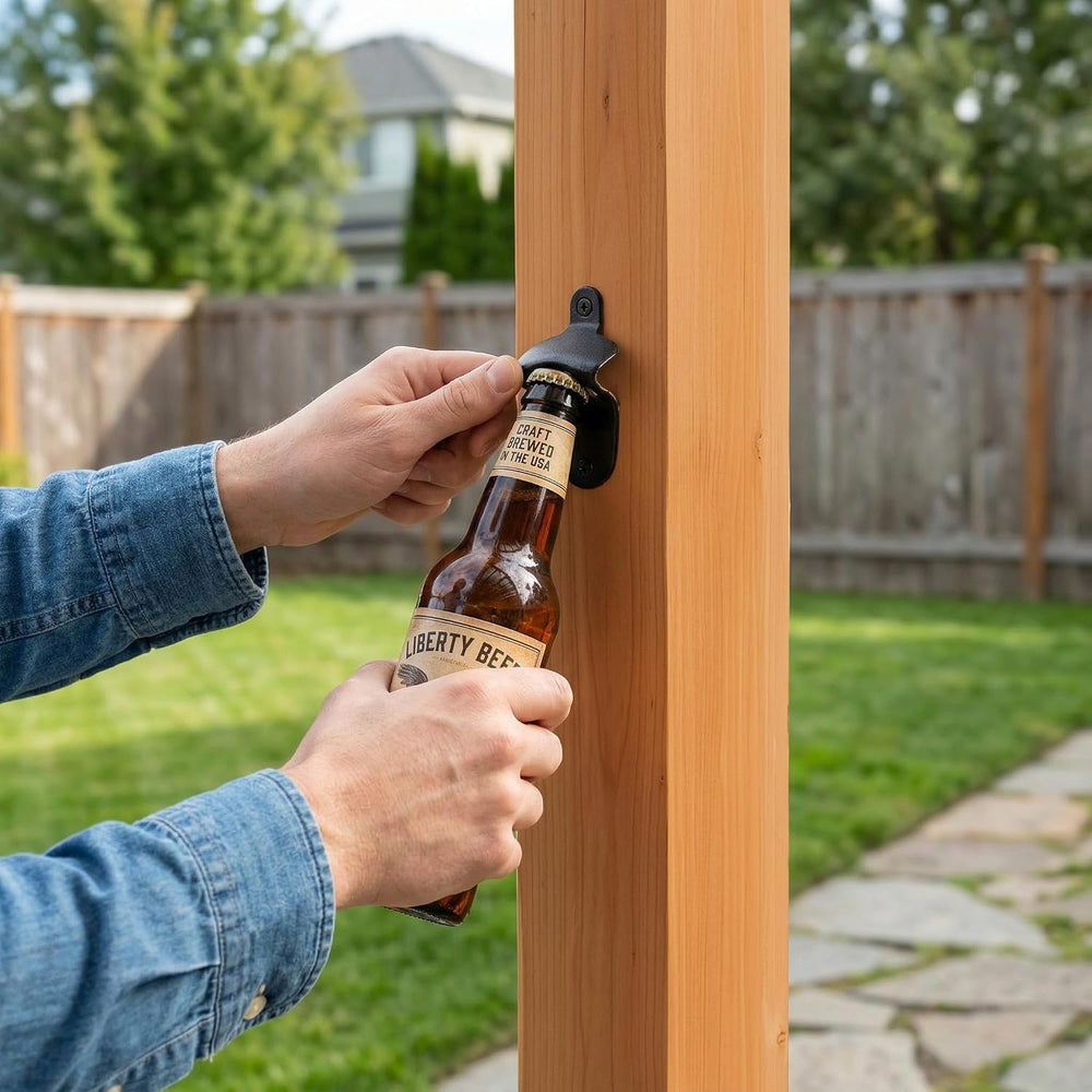 6x8FT Cedar Wood Outdoor Bar Gazebo with Built-in Power Outlet & TV Mount...
