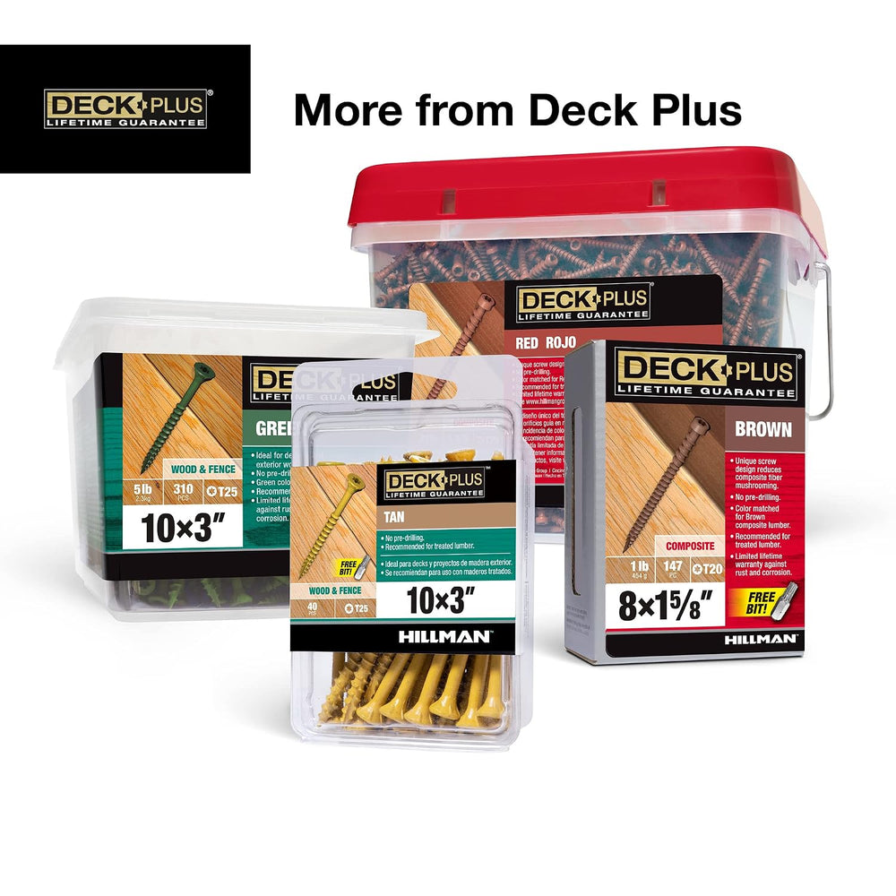 Deck Plus Deck Screws, #10 x 4in, 215 Pieces,5 Lb Box, Brown