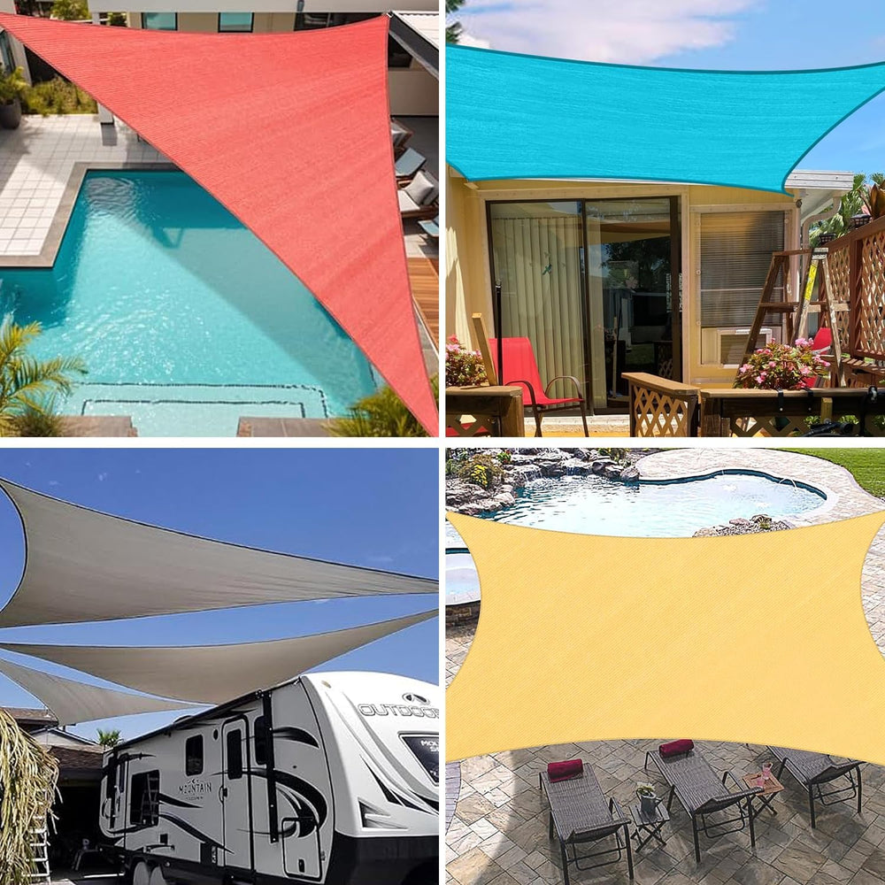 16'x20' Sun Shade Sail Rectangle Outdoor UV Block Square Canopy Sunsh...