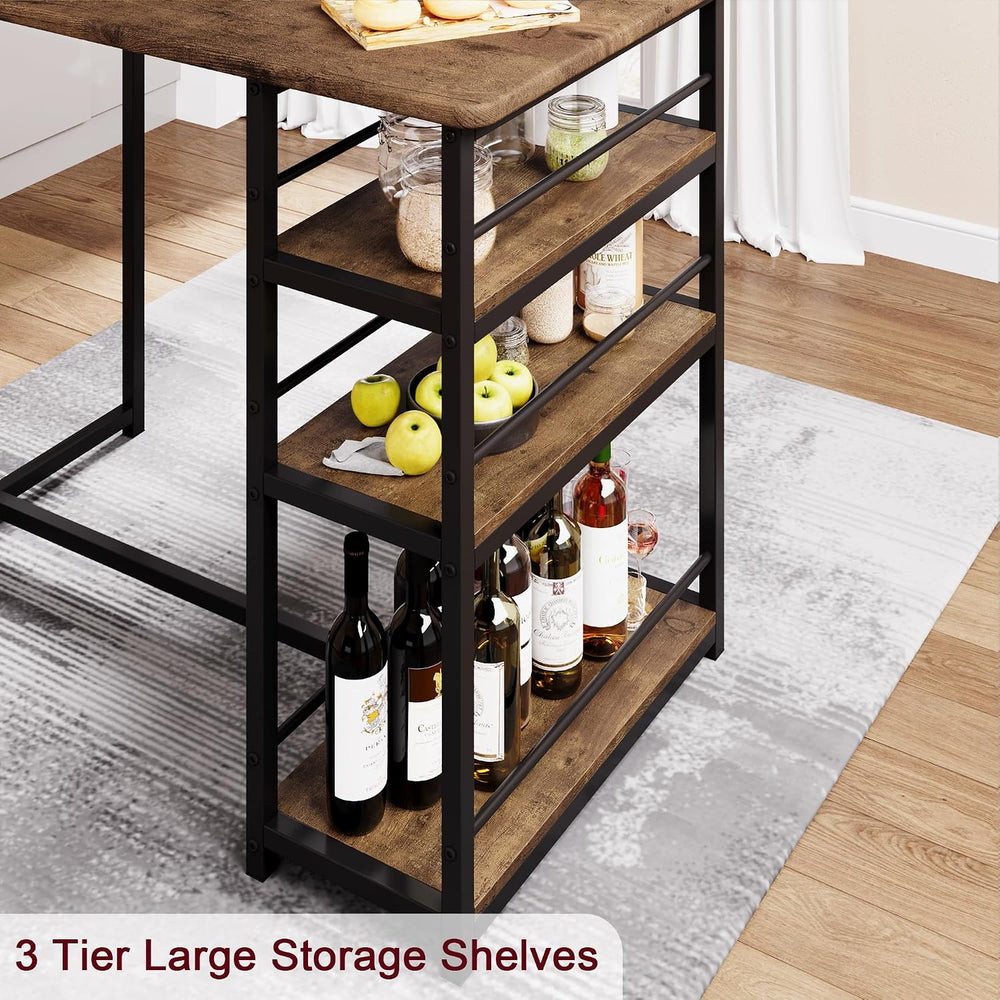 IDEALHOUSE Dining Table Set for 2, Counter Height Kitchen Table and Chairs, B...