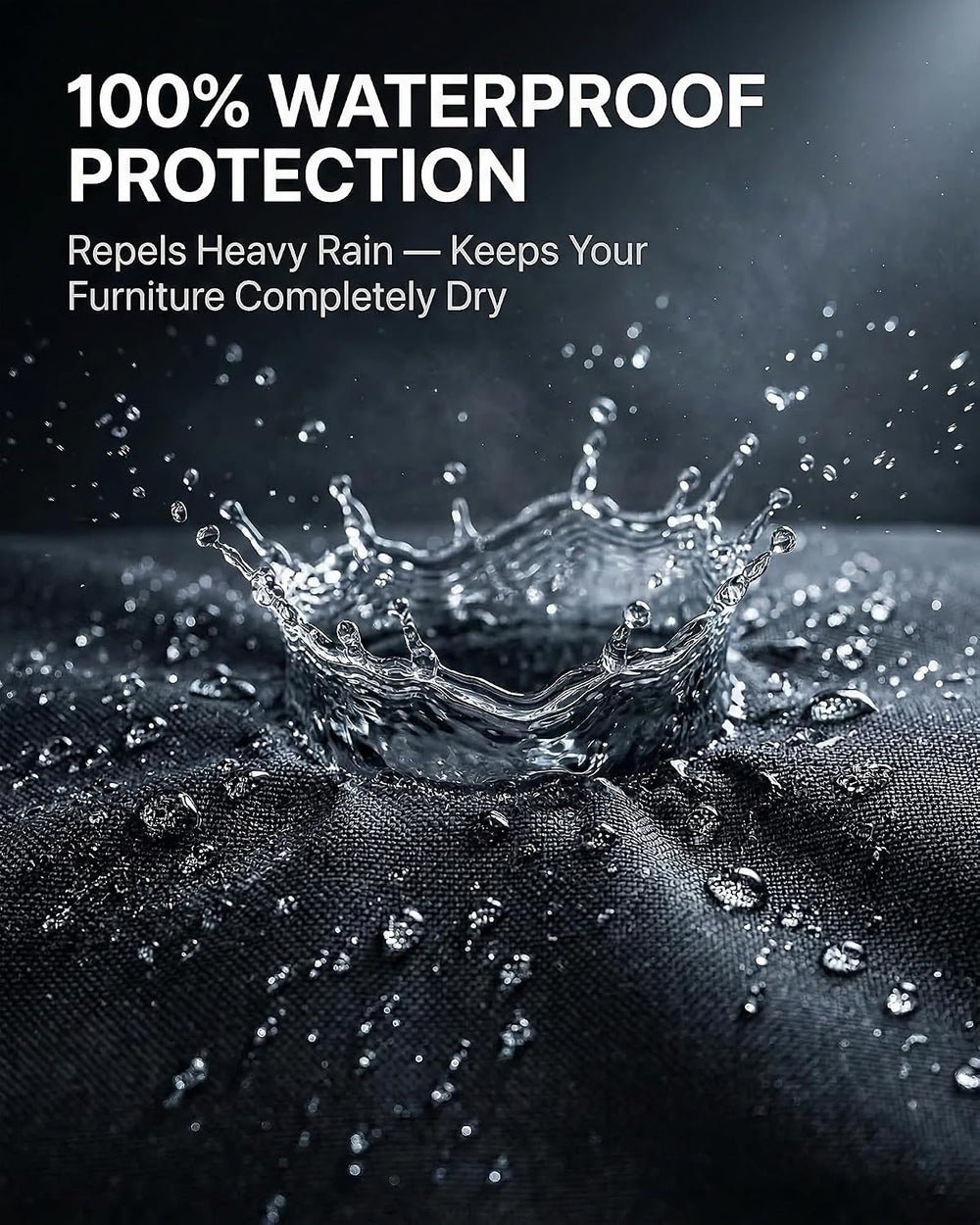 Round Outdoor Patio Furniture Cover, Heavy Duty 600D Waterproof Cover for Tab...