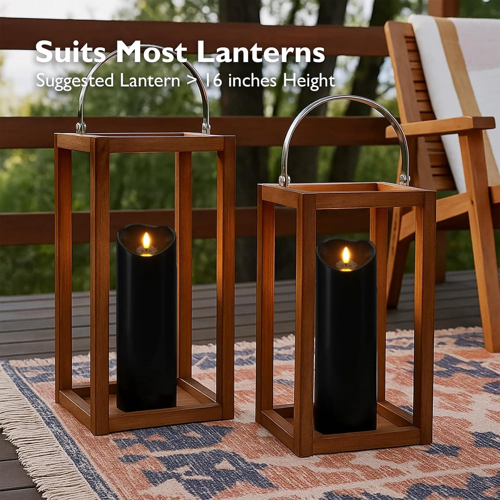 Homemory 4"x12" Black Flameless Candles, Halloween Candles, Outdoor...