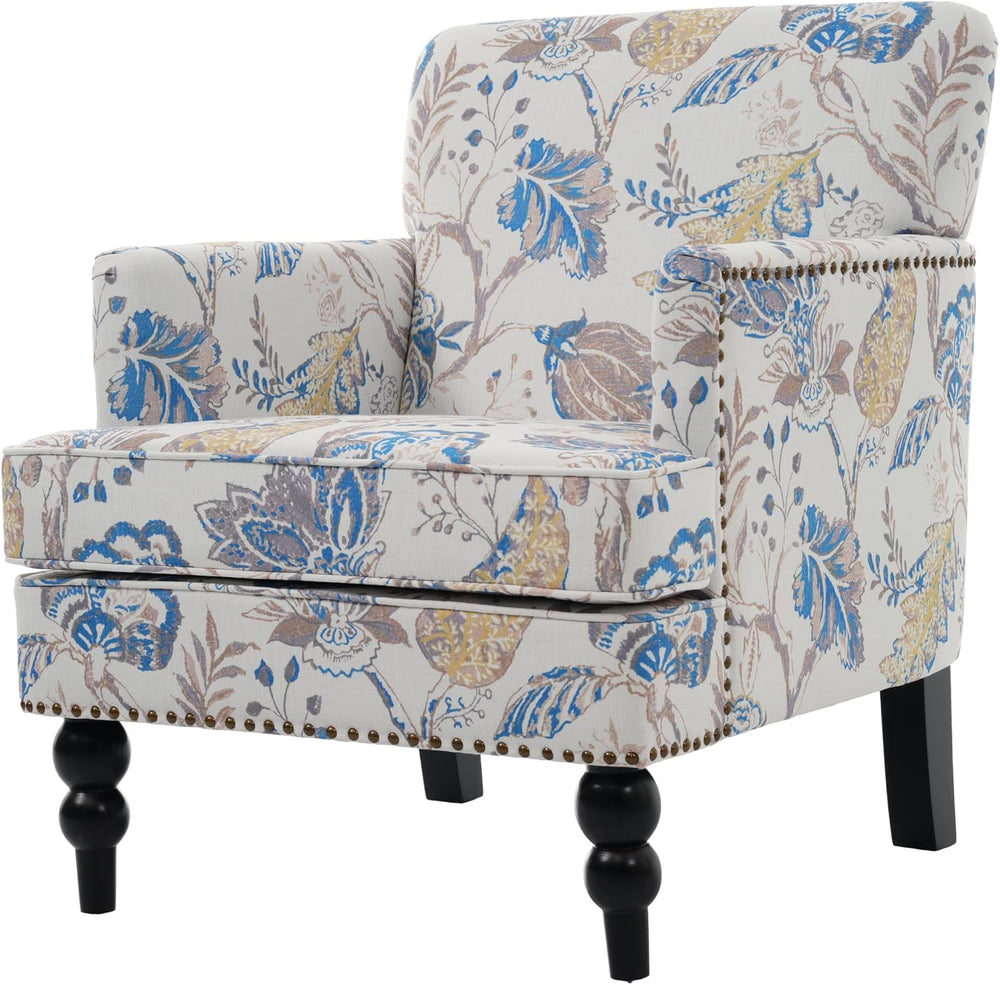 Christopher Knight Home Eve Modern Upholstered Club Chair, Wooden Living Room...