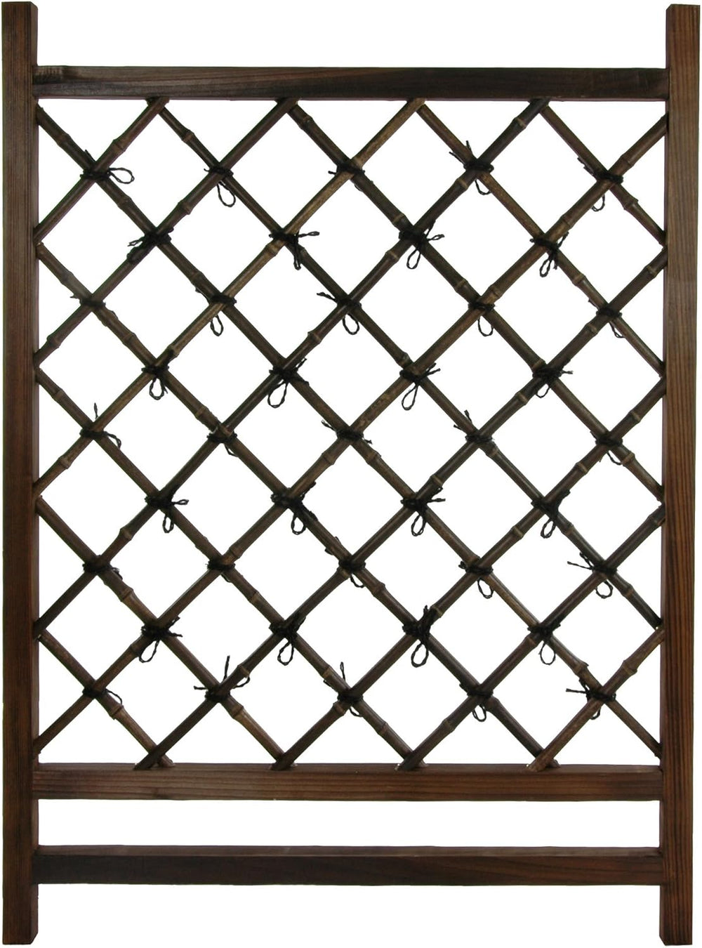 Red Lantern Japanese Wood & Bamboo Fence Section