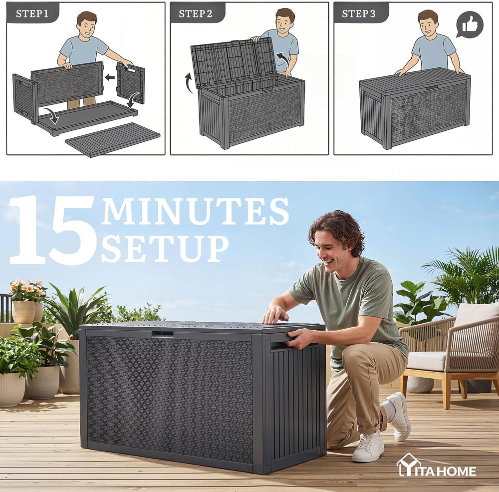 YITAHOME 95 Gallon Outdoor Storage Deck Box