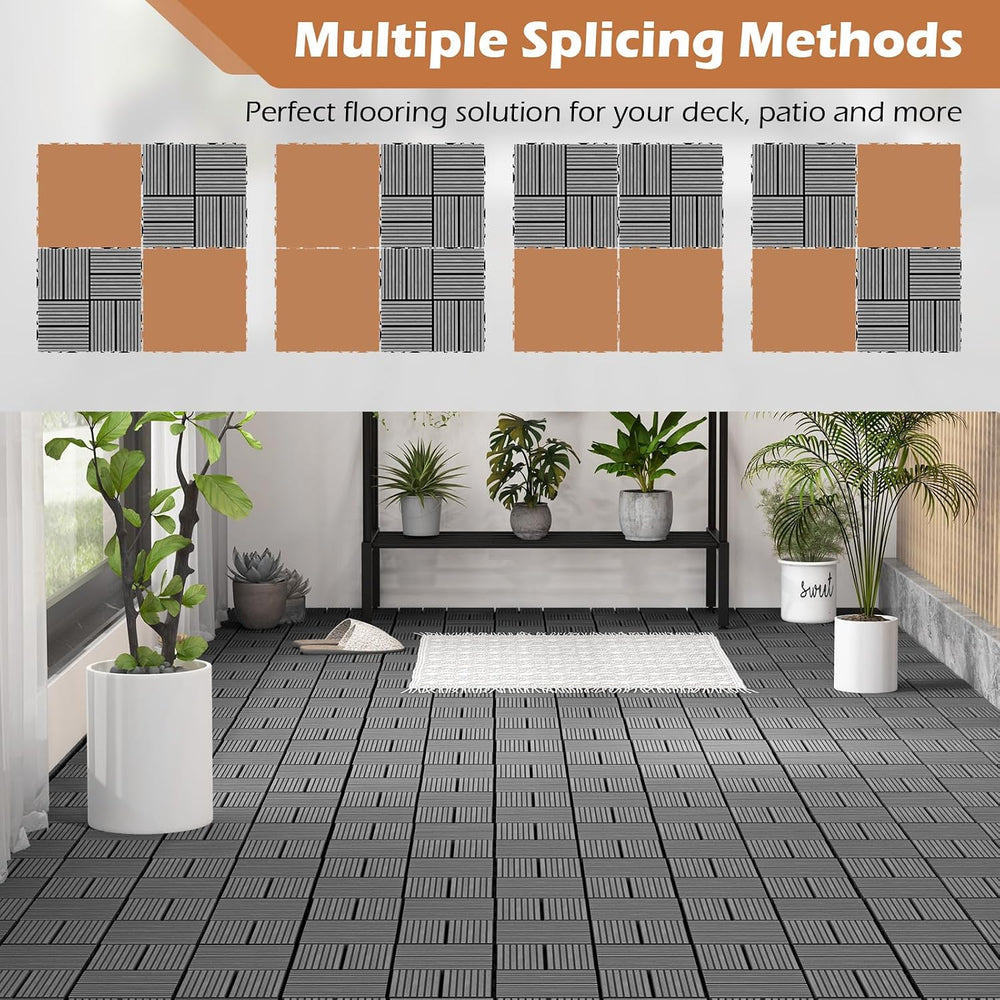 GIANTEX 36 PCS Interlocking Deck Tiles, 12" x 12" Composite Decking...