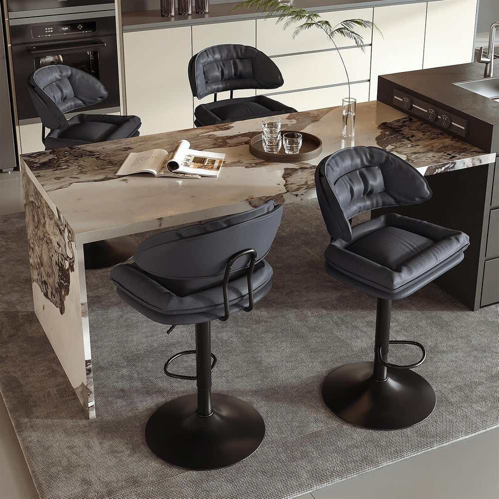 Nalupatio Modern Bar Stools Set of 2, Spacious Ergonomic Double-Layer Cushion...