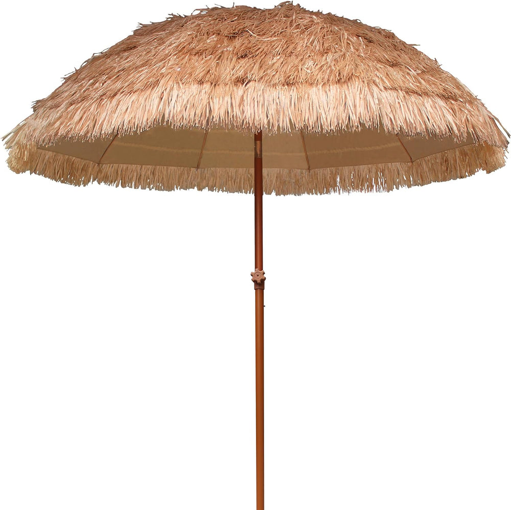 AMMSUN 7.5ft Hula Thatched Tiki Patio Beach Umbrella Hawaiian Style 10 Ribs U...