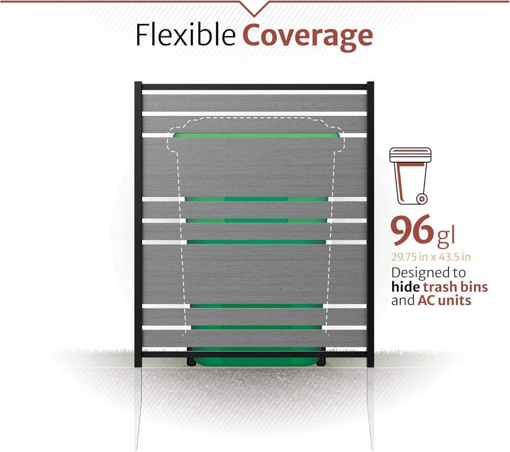Enclo Vienna Privacy Screen, Charcoal Vinyl DIY No Dig Kit