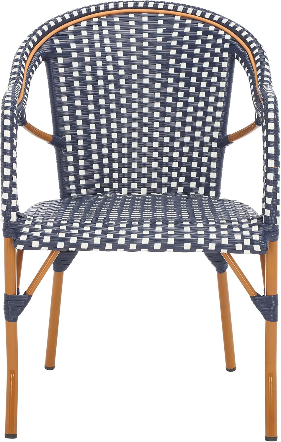 SAFAVIEH Outdoor - California Armchair Set of 2 - Navy & White - Faux Wic...
