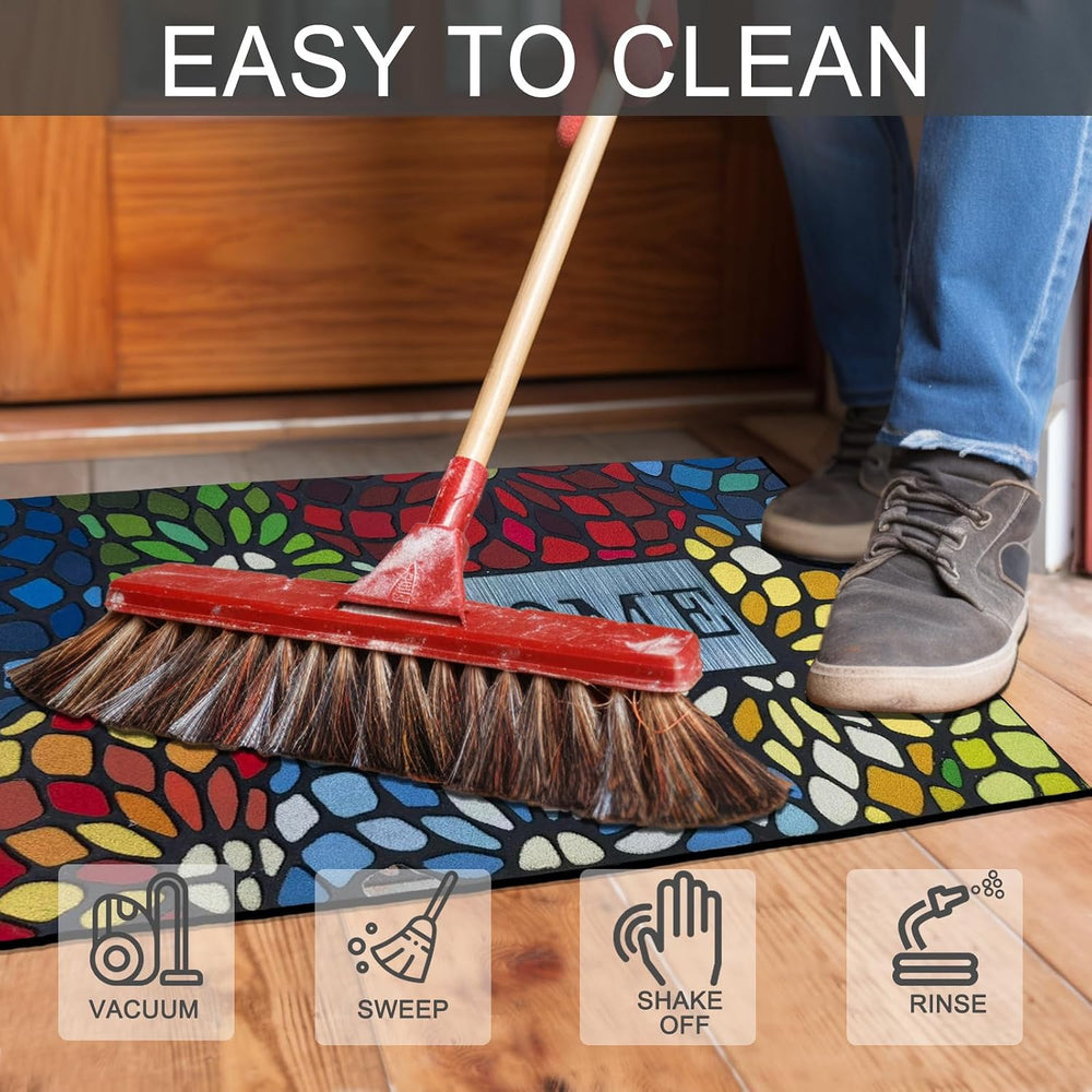 CHICHIC Colorful Welcome Mat, 18x 30 Inch Front Doormat for Home Entrance Out...
