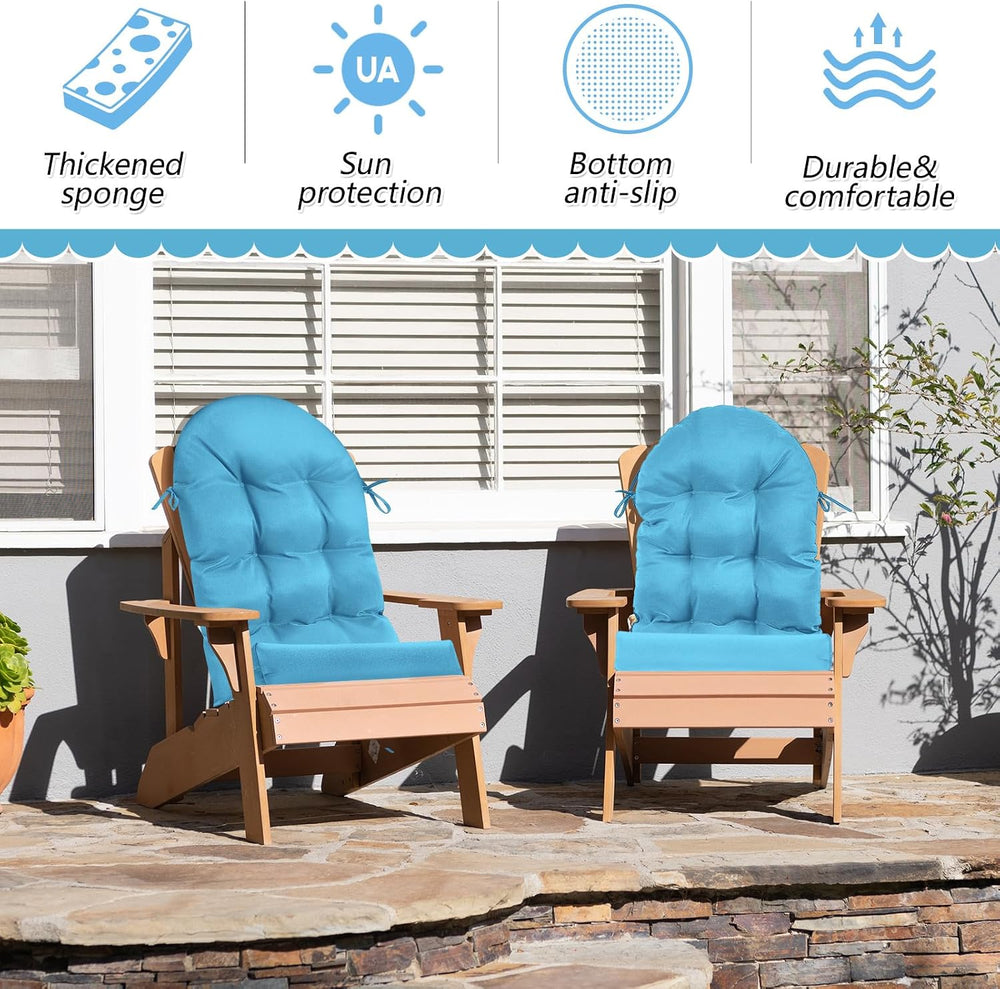 Geelin 2 Pcs Outdoor Patio Chair Cushion Thick High Back Adirondack Chair Cus...