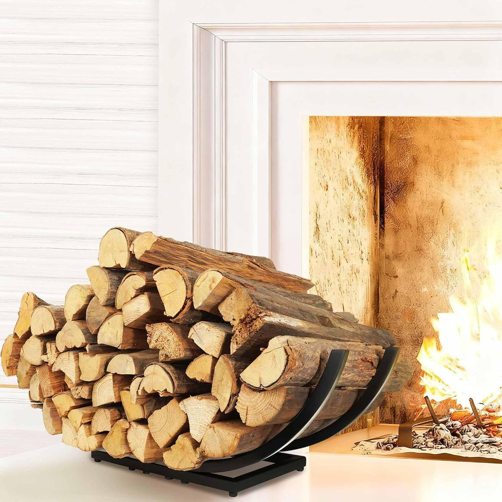 Curved Firewood Rack Firewood Holder: 30 Inch Heavy Duty Firewood Holder