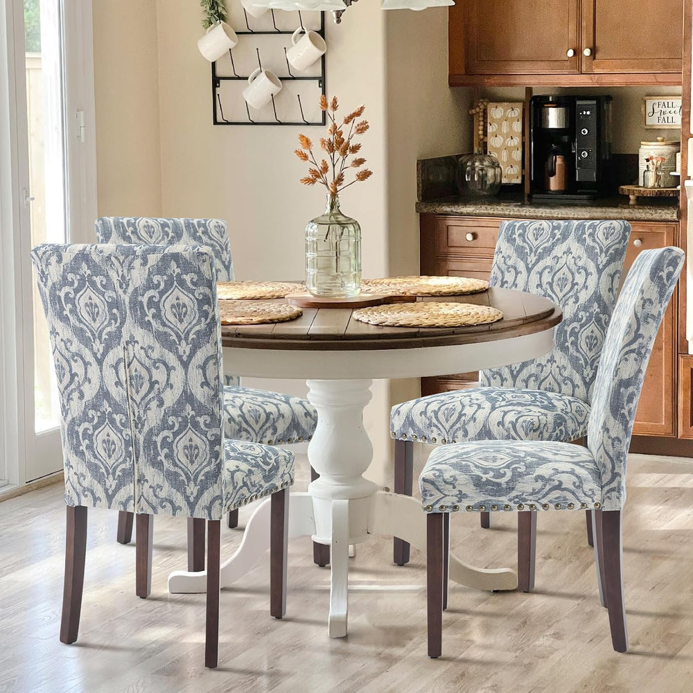 COLAMY Upholstered Parsons Dining Chairs Set of 4, Fabric Dining Room Kitchen...