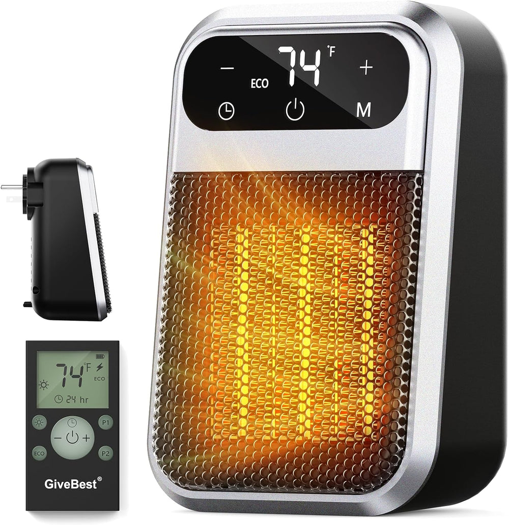 Givebest Cyber 800W Plug in Heater with ECO Mode Save Energy - Portable Outle...