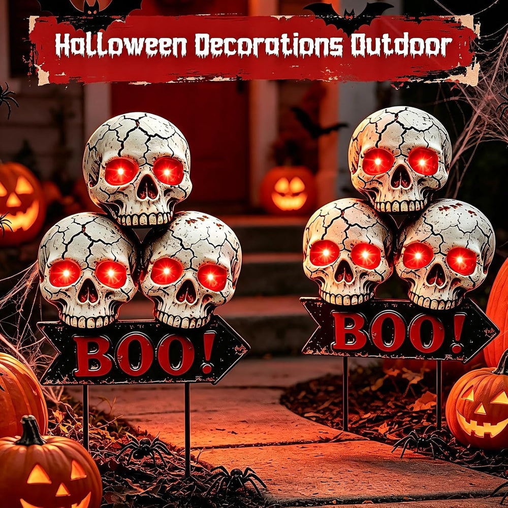 Halloween Decorations Outdoor Scary Skeleton Yard Stakes Solar Lights