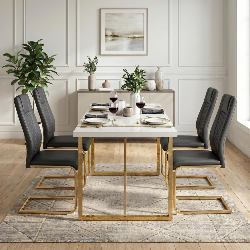 gopop Dining Table Set for 4, Kitchen Table Chairs Set of 4, 5-Piece