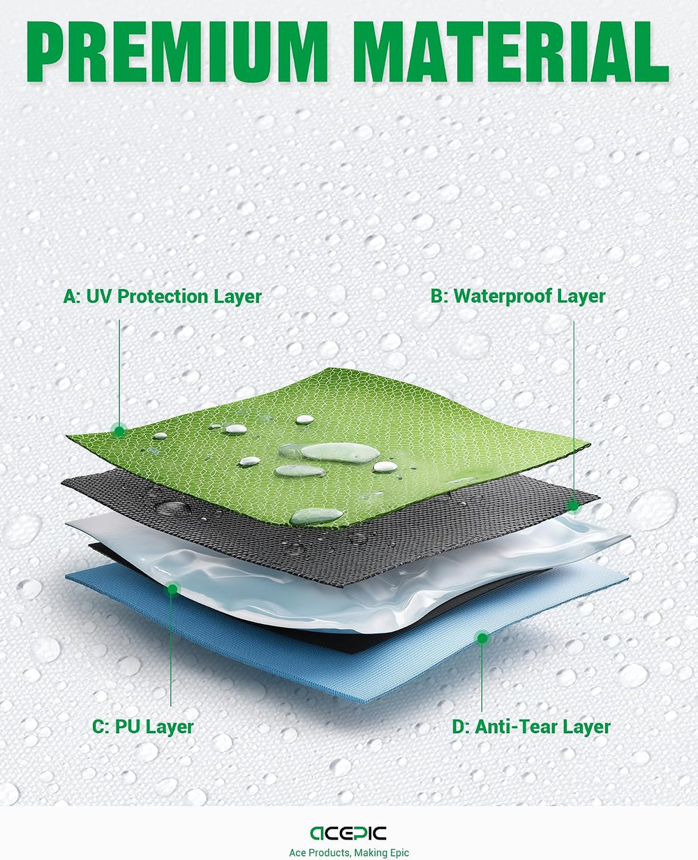 ACEPIC 10x20ft Canopy Sidewalls Only, White (4PCS, Frame Not Included)