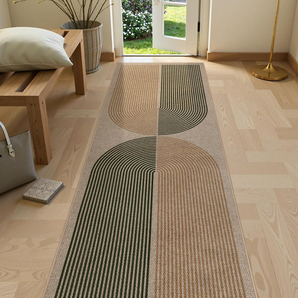 Lahome Enfys Modern Rainbow Easy Jute Rug, 2x8 Hallway Runner Washable Rugs f...