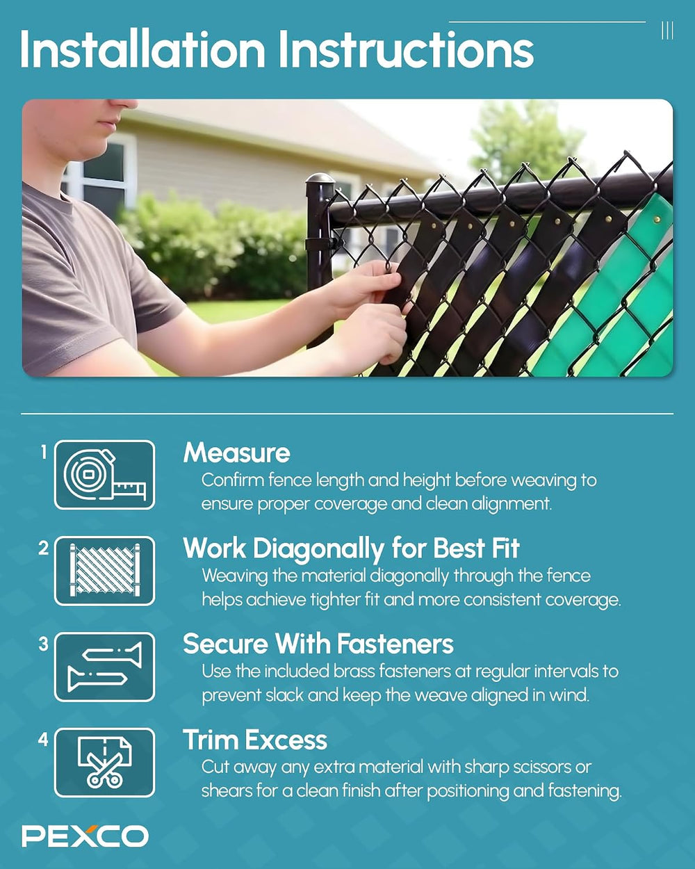 NMI Fence - Pexco Privacy Slats for Chain Link Fence, 250 Ft, White