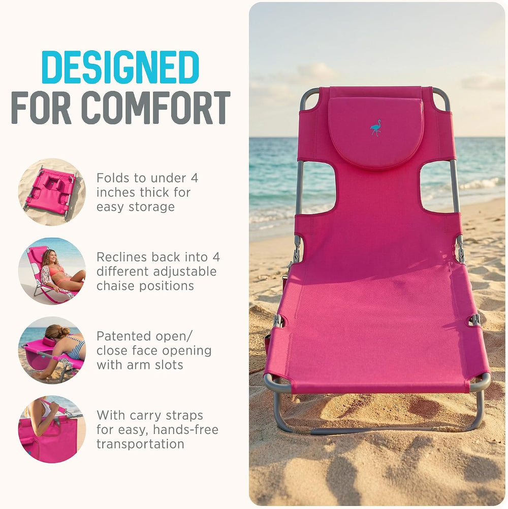 Ostrich The Original Chaise Lounge 72"x22" Portable Reclining Loung...