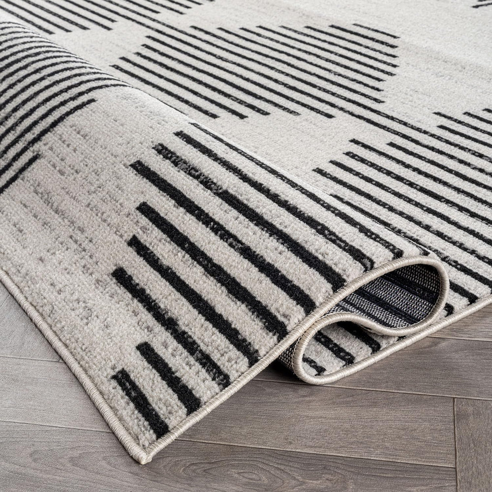 Modern Abstract Indoor Runner Rug Cream 2'3" x 12'
