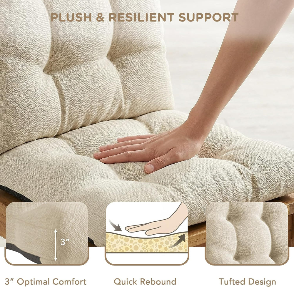 Codi Rocking Chair Cushions Indoor, Water-Resistant, Beige 1 Pack
