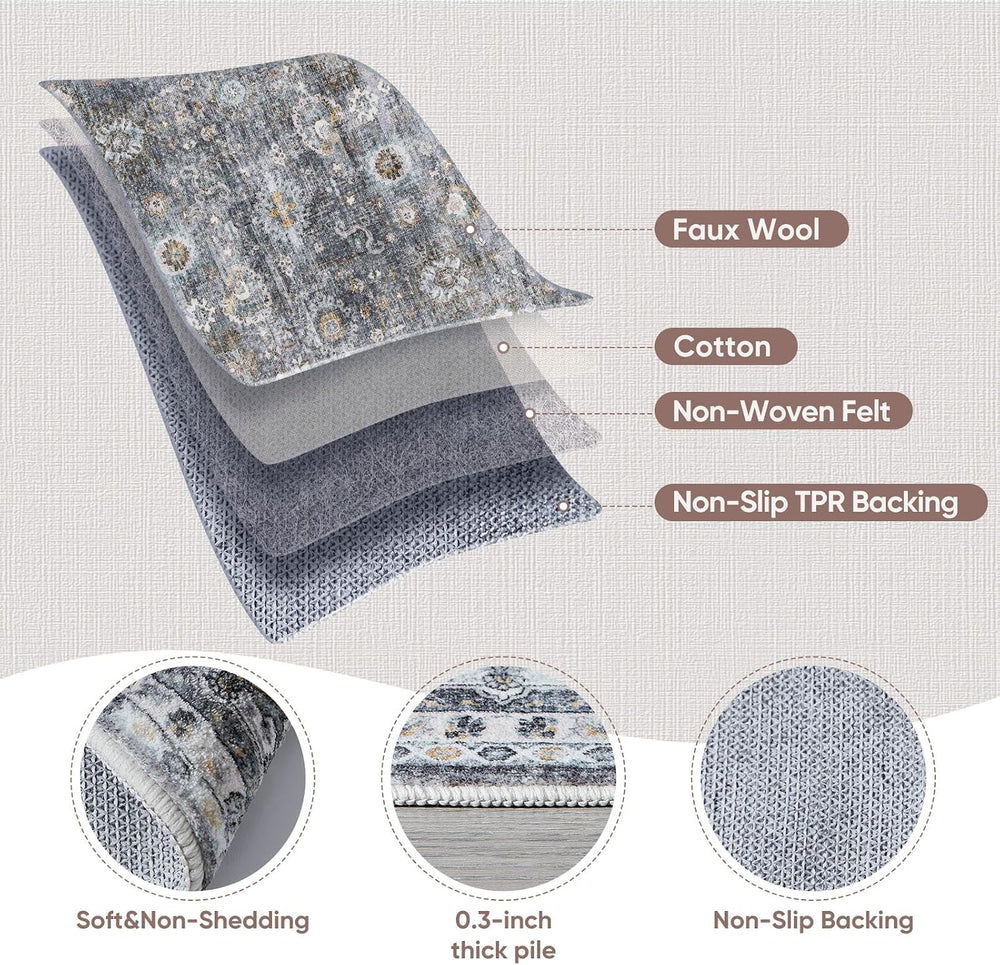 Runners for Hallways Kitchen Runner Rug Non Slip 2'x10' Long Washable...