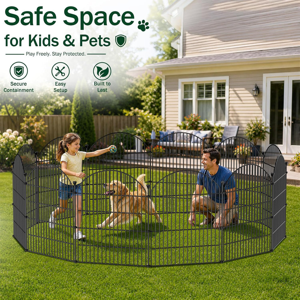 No Dig Garden Fence Panels, Dog Fence Outdoor for Yard, 12 Pack