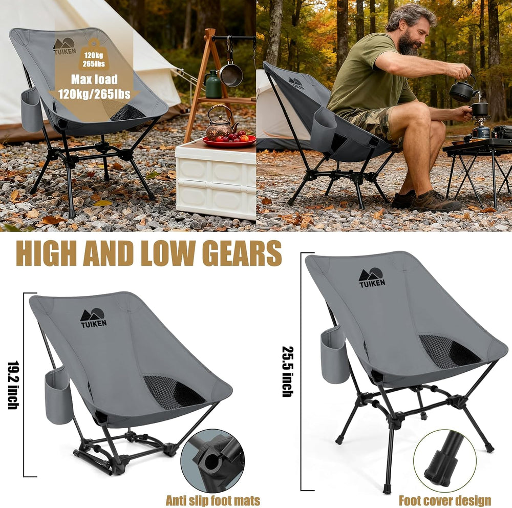 Ultralight Camping Chair Backpacking Chair, Portable Camp Chair with Cup Hold...