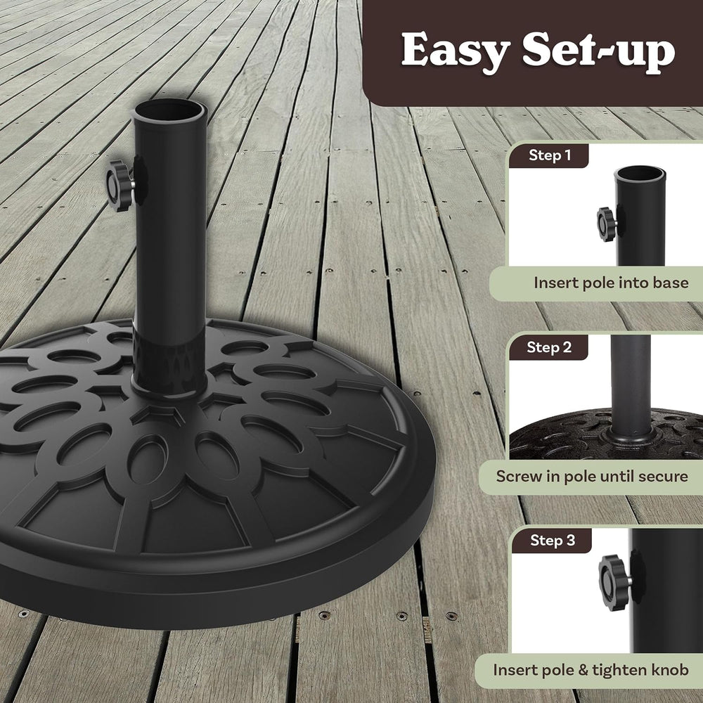 Pure Garden Outdoor Umbrella Base, 19lb, Black