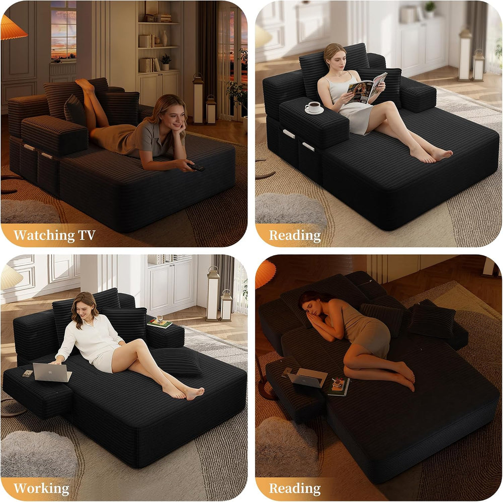Avenix 70" Oversized Boneless Chaise Lounge Chair Indoor, Comfy Oversize...