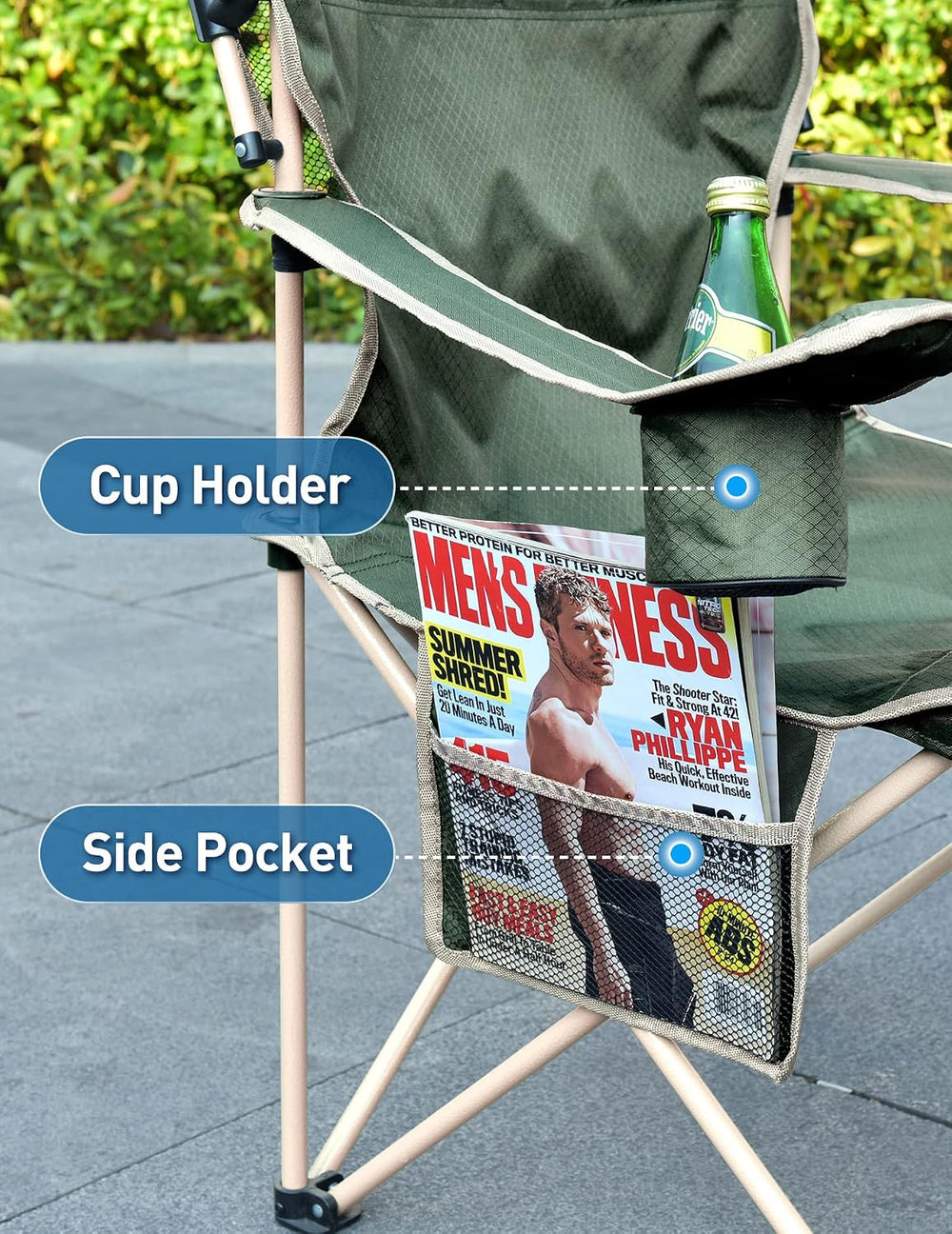 Docusvect Camping Chair with Canopy Shade - Canopy is the Backpack