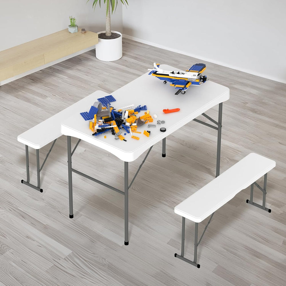 VINGLI Picnic Table Set with 2 Benches, 6 Feet Camping Table Chair Set, Heavy...