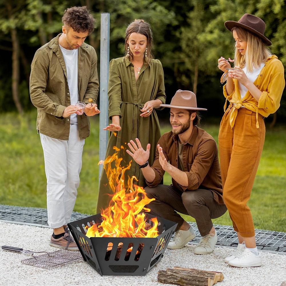 24-Inch Portable Fire Pit with Carry Bag|