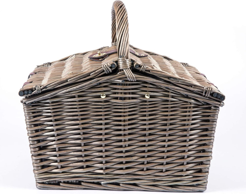 PICNIC TIME Piccadilly Picnic Basket for 2, Romantic Vintage English-Style Wo...