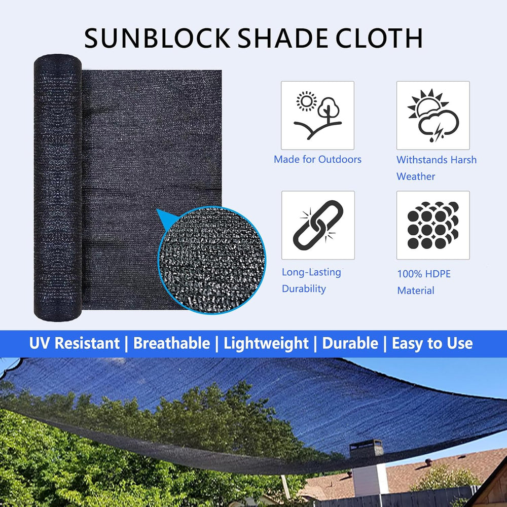 60% Shade Cloth Roll 8ft x 100ft - HDPE Sun Shade Fabric Roll, UV Block Cutta...