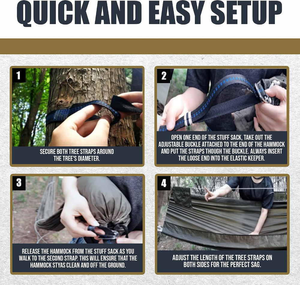 Onewind 11ft Ultralight Camping Hammock with Mosquito Net and Ridgeline