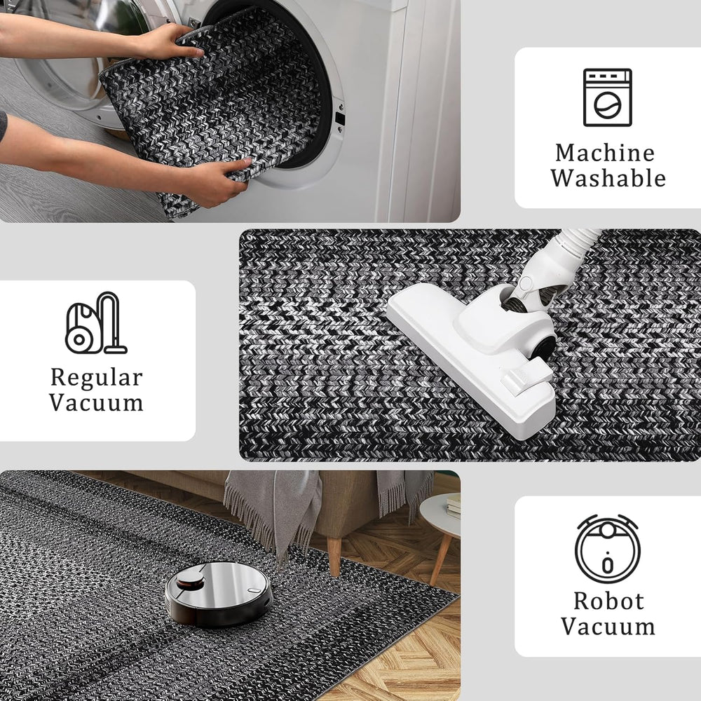 RUGSREAL 9x12 Living Room Rug Large Bedroom Washable Rug Non Slip