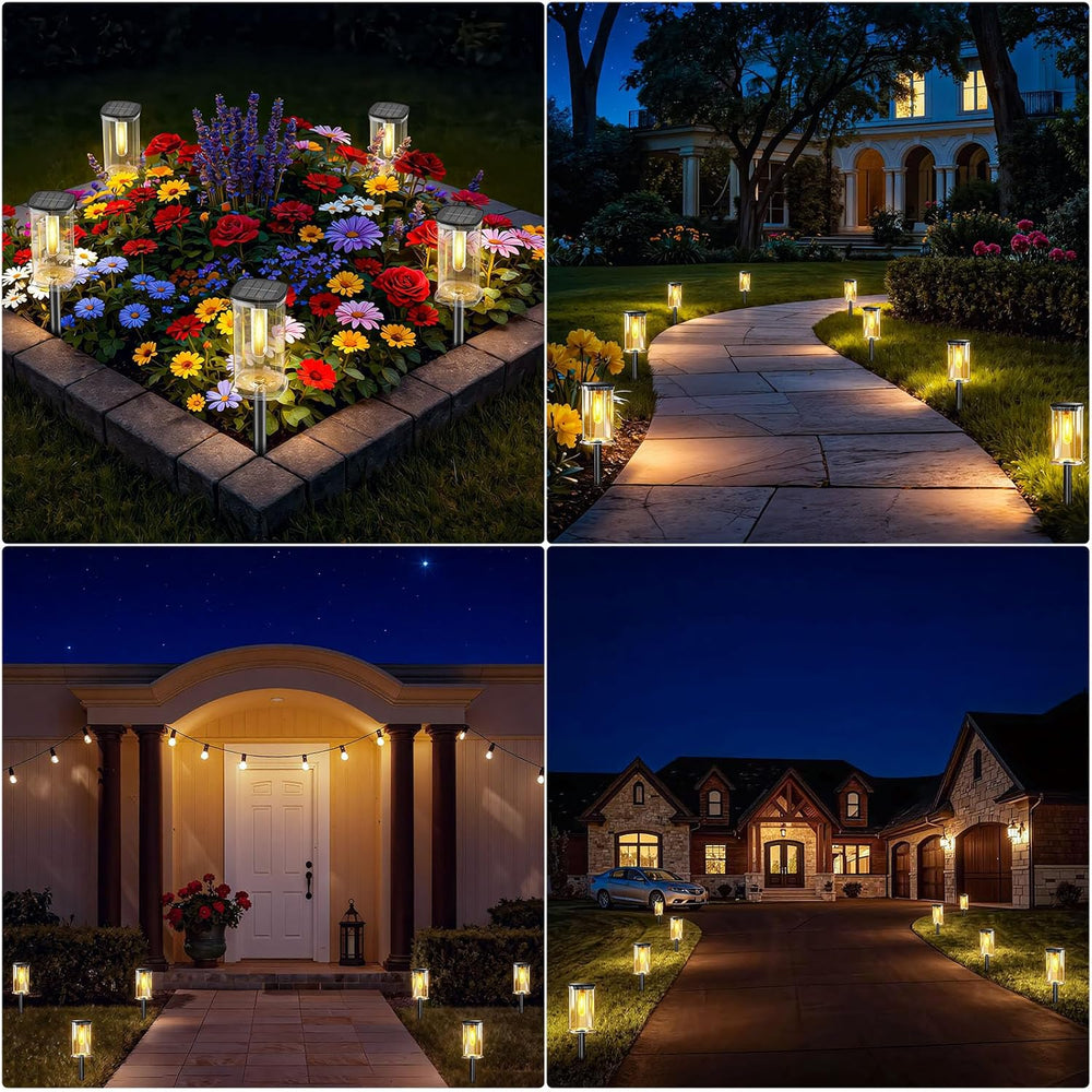 Solar Lights Outdoor, 12 Pack Solar Pathway Lights Outdoor Waterproof, Auto O...